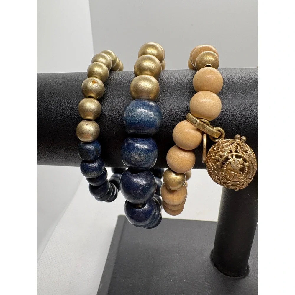 8pc Bracelet Lot Copper Pure Cuff Animal Print Leather Beaded Buddha Boho Set